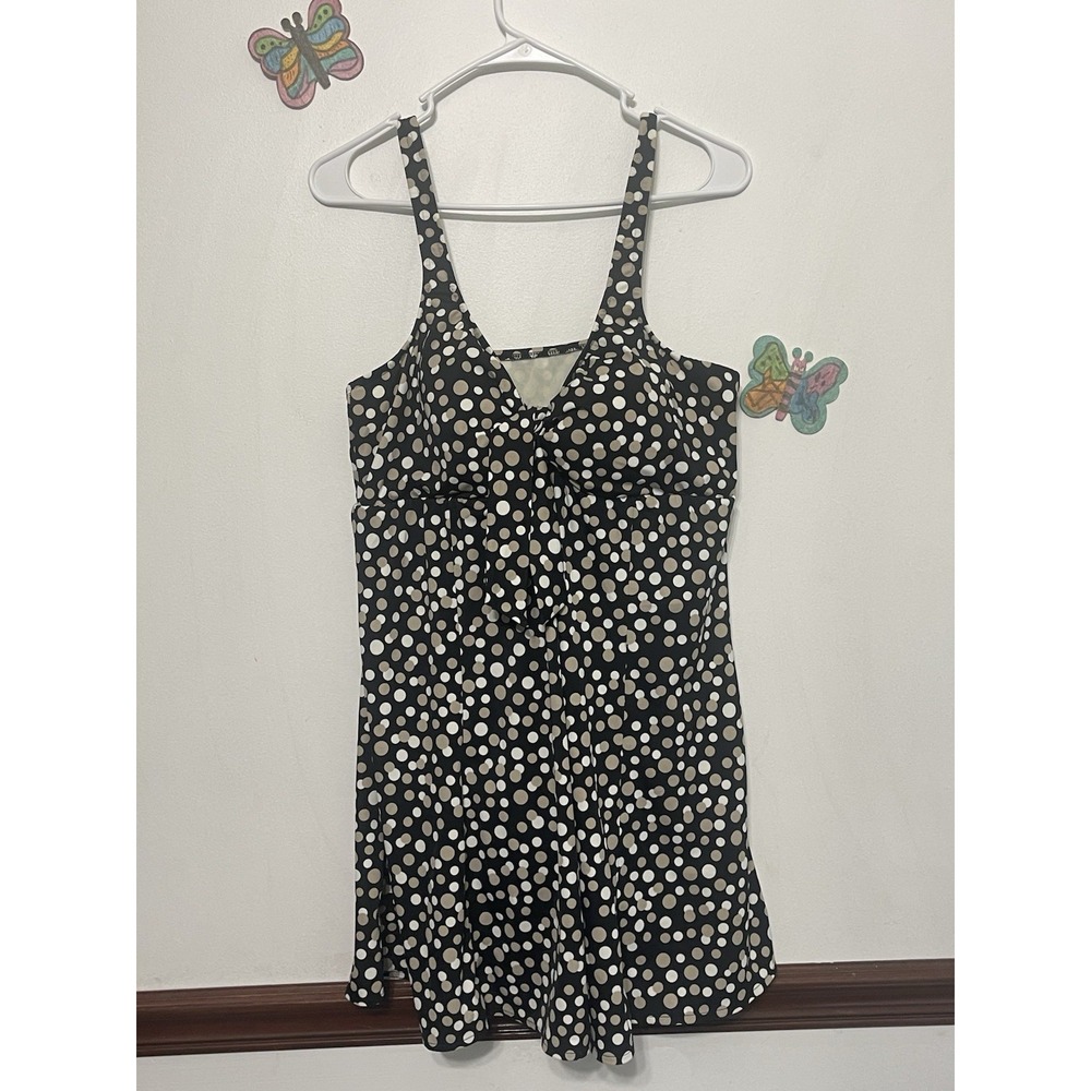 Croft & Barrow Womens Plus Size 18W Tummy Slimmer One Piece Swim Dress Black